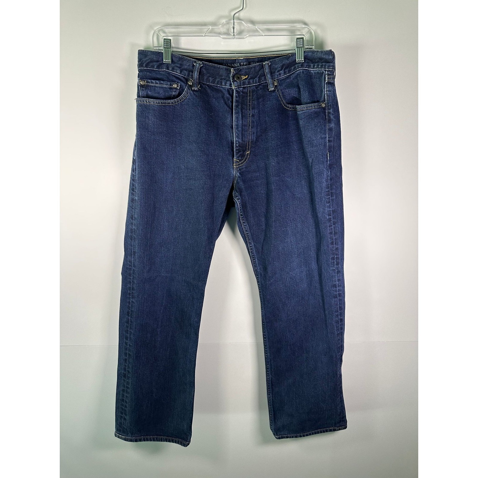 Banana Republic Jeans Mens 34x30 Straight Dark Blue 100% Cotton Classic Fit